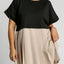 Elegant Black Plus Size Round Neck Dress with Pockets
