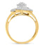 10K Yellow Gold Diamond Cocktail Ring - Size 6-1/2