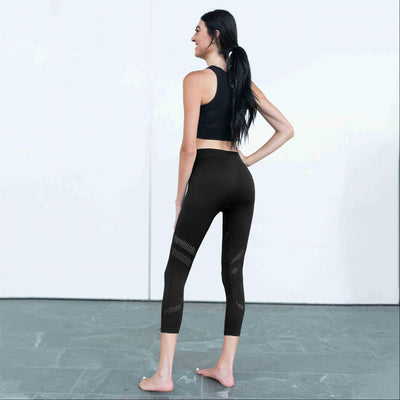 Leggings de fitness Capri à design en maille ventilée active