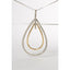 14K Two-Tone Gold Round Cut Diamond Double Burst Pendant Necklace