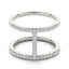 14k White Gold Dual Band Bridge Style Diamond Ring