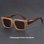 Lunettes de soleil carrées épaisses bleu gris - Style rétro