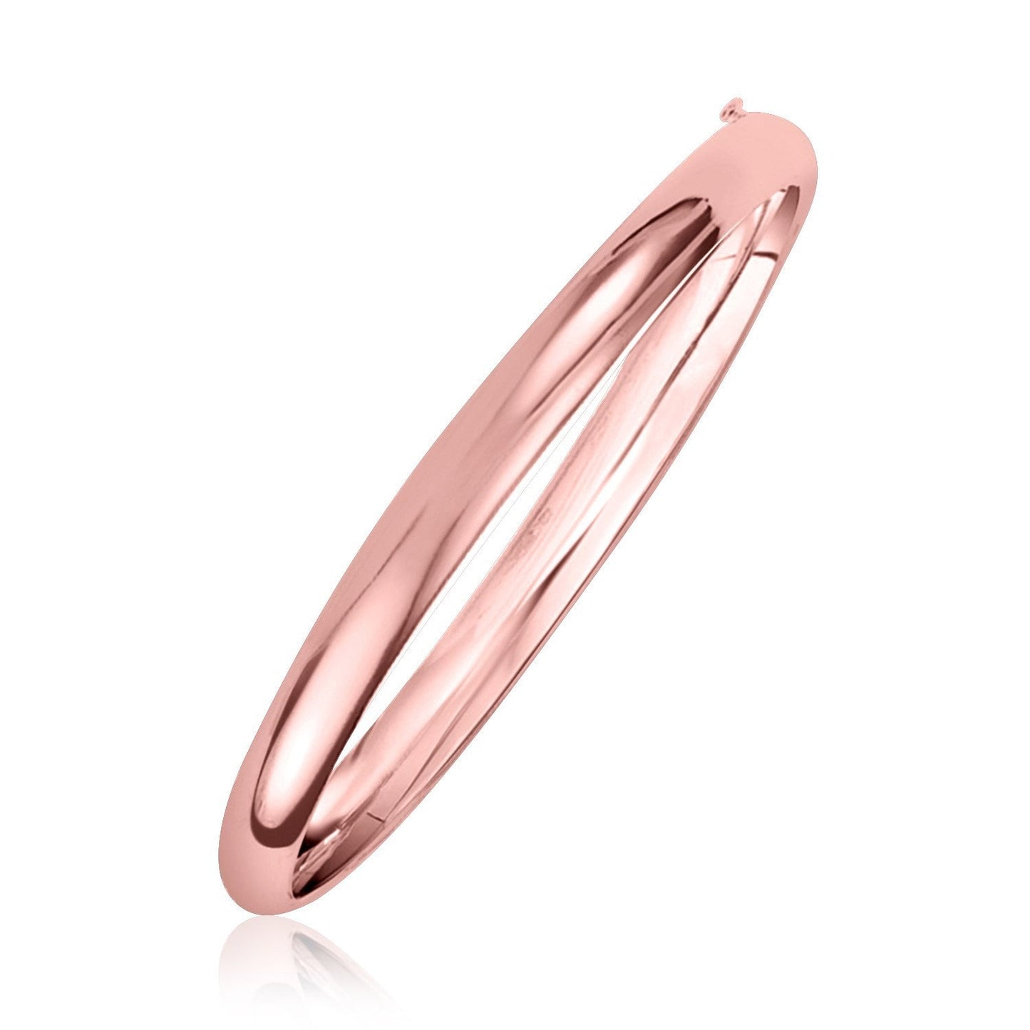 Brazalete de Domo Brillante de 5 mm en Oro Rosa de 14k
