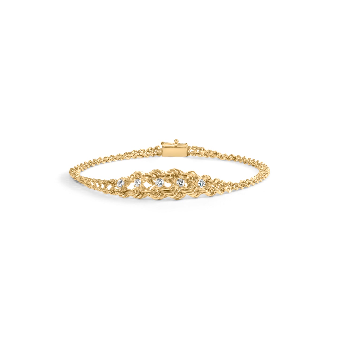 Pulsera de Diamantes de Oro Amarillo de 10K - 7"
