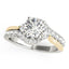 14k White and Yellow Gold Round Bypass Diamond Engagement Ring