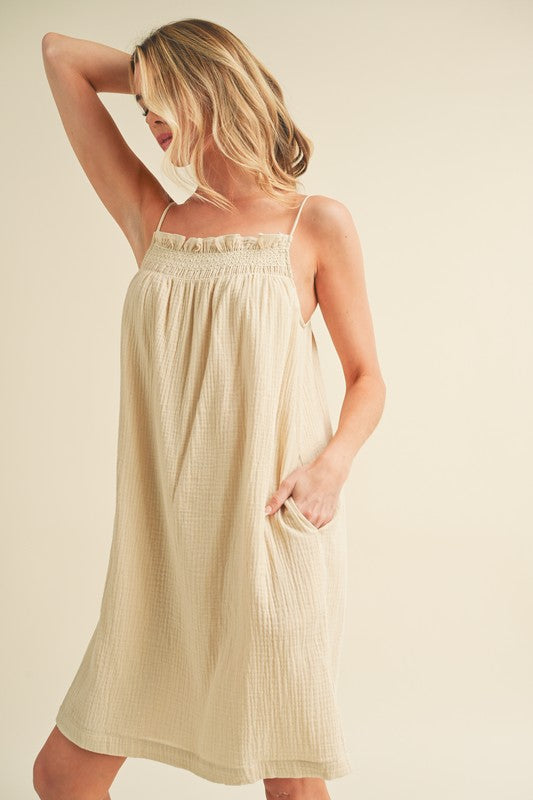 Chic Embroidered Square Neck Mini Cami Dress – Effortlessly Elegant with Feminine Flair - Korvel
