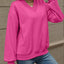 V-Neck Solid Color Casual Sweatshirt