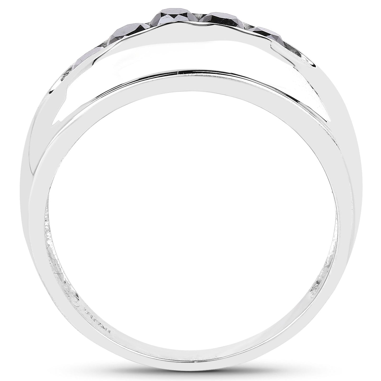 0.50 Carat Genuine Black Diamond Ring in .925 Sterling Silver