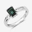 1.19 Carat Green Tourmaline & Diamond 14K White Gold Ring