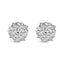 Pendientes de Stud de Diamante en Clúster de Plata Esterlina .925