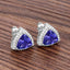 4.62 Carat Genuine Tanzanite and White Diamond Earrings in 14K White Gold