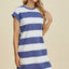 Vestido Mini de Manga Corta a Rayas Chic para Mujeres