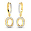 Boucles d'oreilles Halo en or jaune 14K avec 0,32 carat de diamants véritables