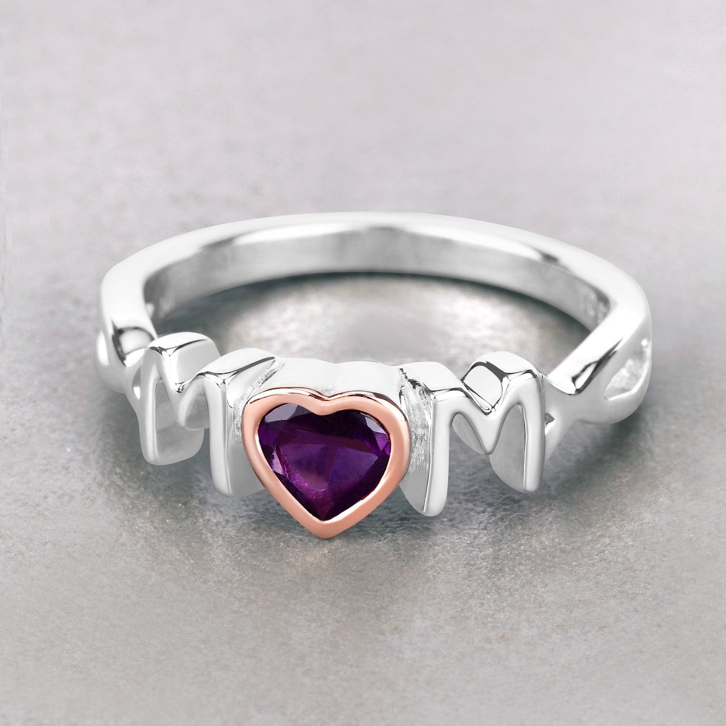 Anillo de Amatista Genuina de 0.43 Quilates en Plata Esterlina .925