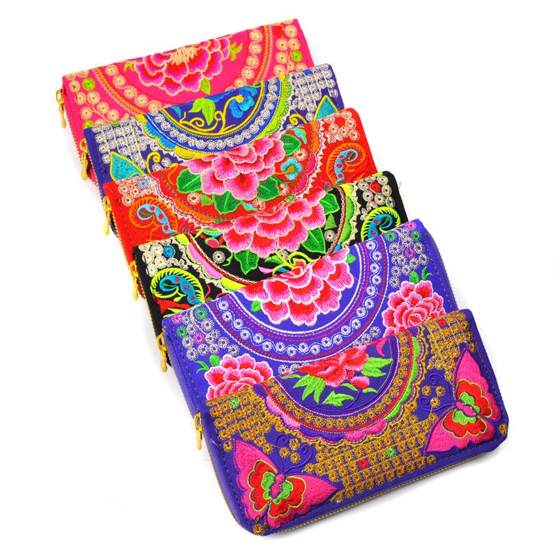 Embroidered Women's Long Wallet - Upscale Fashion Accessory