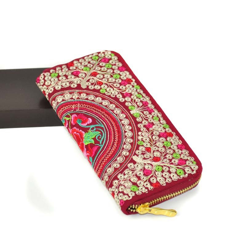 Embroidered Women's Long Wallet - Upscale Fashion Accessory