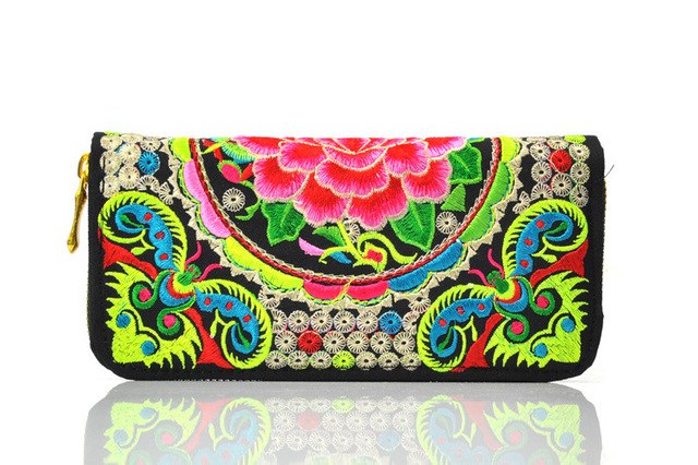 Embroidered Women's Long Wallet - Upscale Fashion Accessory