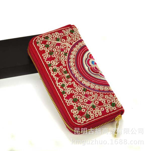 Embroidered Women's Long Wallet - Upscale Fashion Accessory