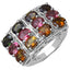 3.72 Carat Multi Tourmaline Cluster Ring in Sterling Silver