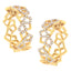 14K Yellow Gold Diamond Honeycomb Hoop Earrings - 24MM