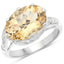 Bague en argent sterling avec citrine et topaze blanche de 4,63 carats