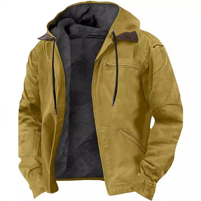 Men's Hooded Zipped Cotton-Padded Jacket