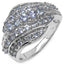 1.22 Carat Genuine Tanzanite Cluster Ring in Sterling Silver