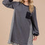 Robe Sweatshirt en Terry à Motifs Rayés