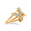 Anillo de Bypass Interlocking de Plata de Ley Baño de Oro de 14K con Diamantes - Talla 7