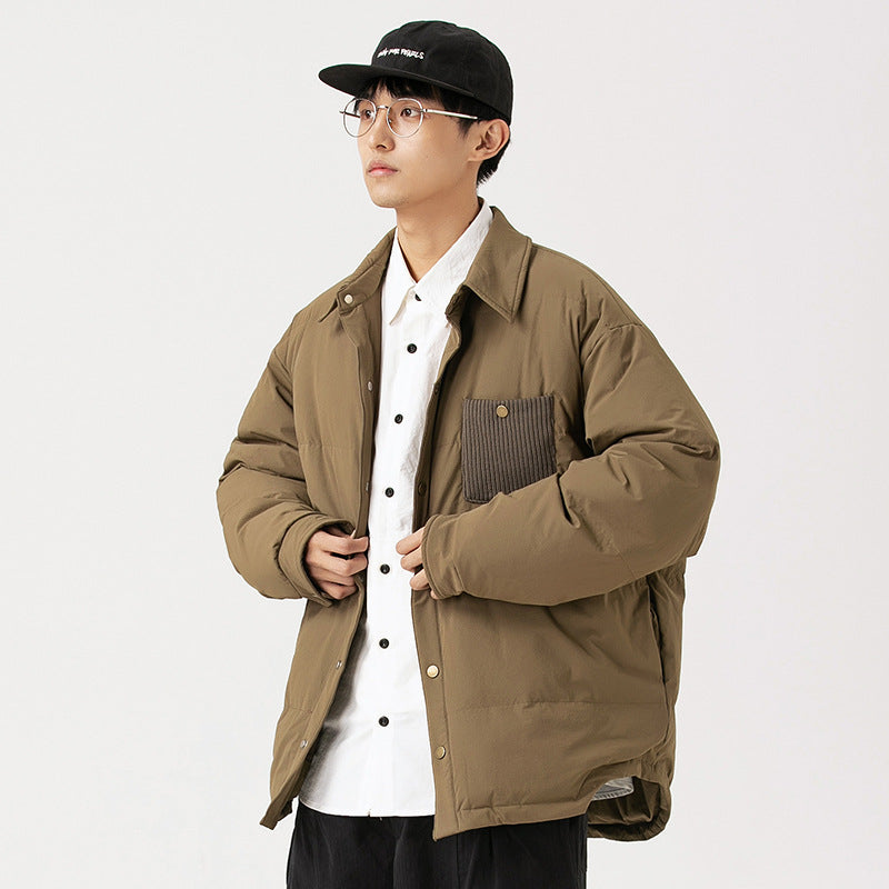 Chaqueta de plumas ligera impermeable para hombre