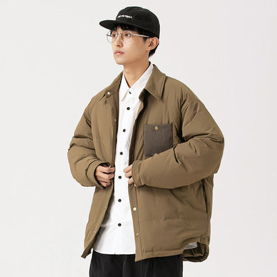 Chaqueta de plumas ligera impermeable para hombre