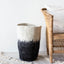 Vase de sol en laine noire et blanche Eclipse