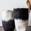 Vase de sol en laine noire et blanche Eclipse