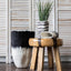 Vase de sol en laine noire et blanche Eclipse