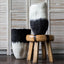Vase de sol en laine noire et blanche Eclipse