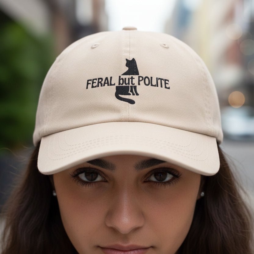 Chapeau de chat sauvage mais poli – Casquette brodée pour papa