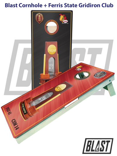 Premium Ferris State Championship Cornhole Boards & Custom Bags - Free Shipping! - Korvel