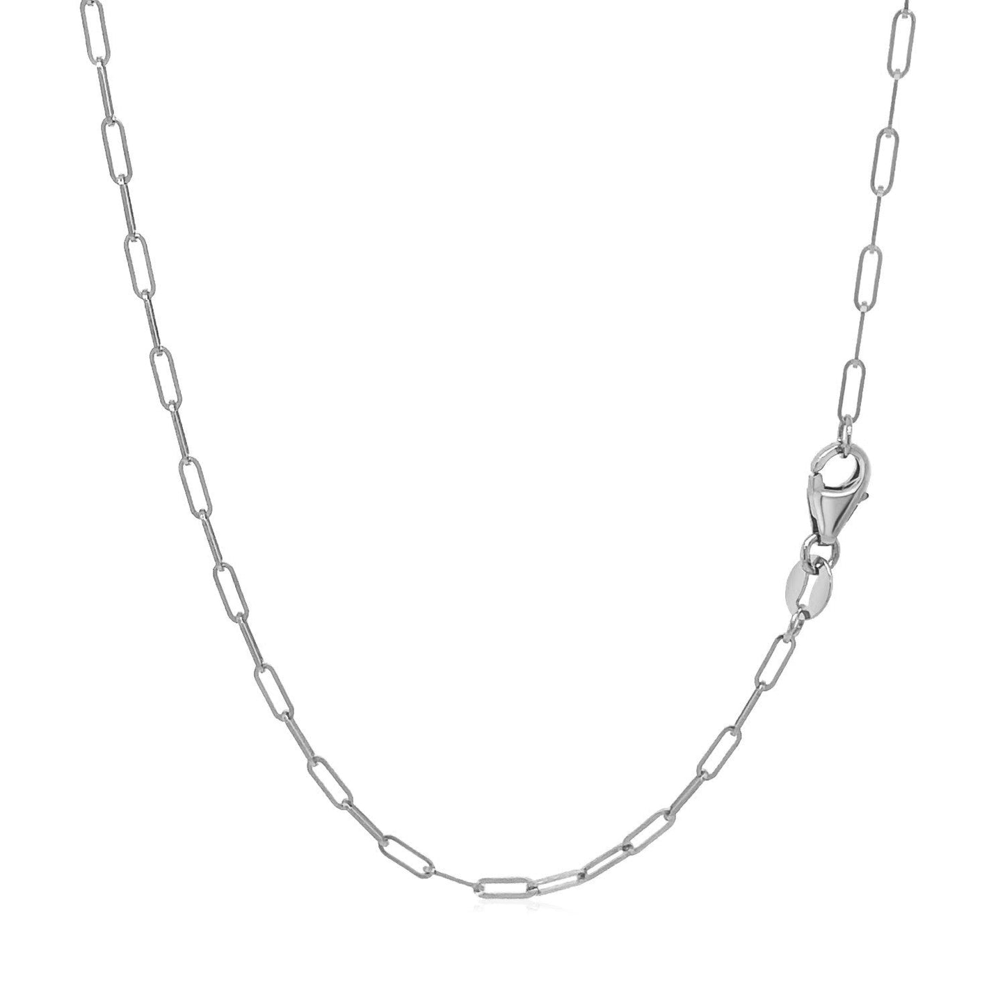 Collier en chaîne en papier clip en or blanc 14K