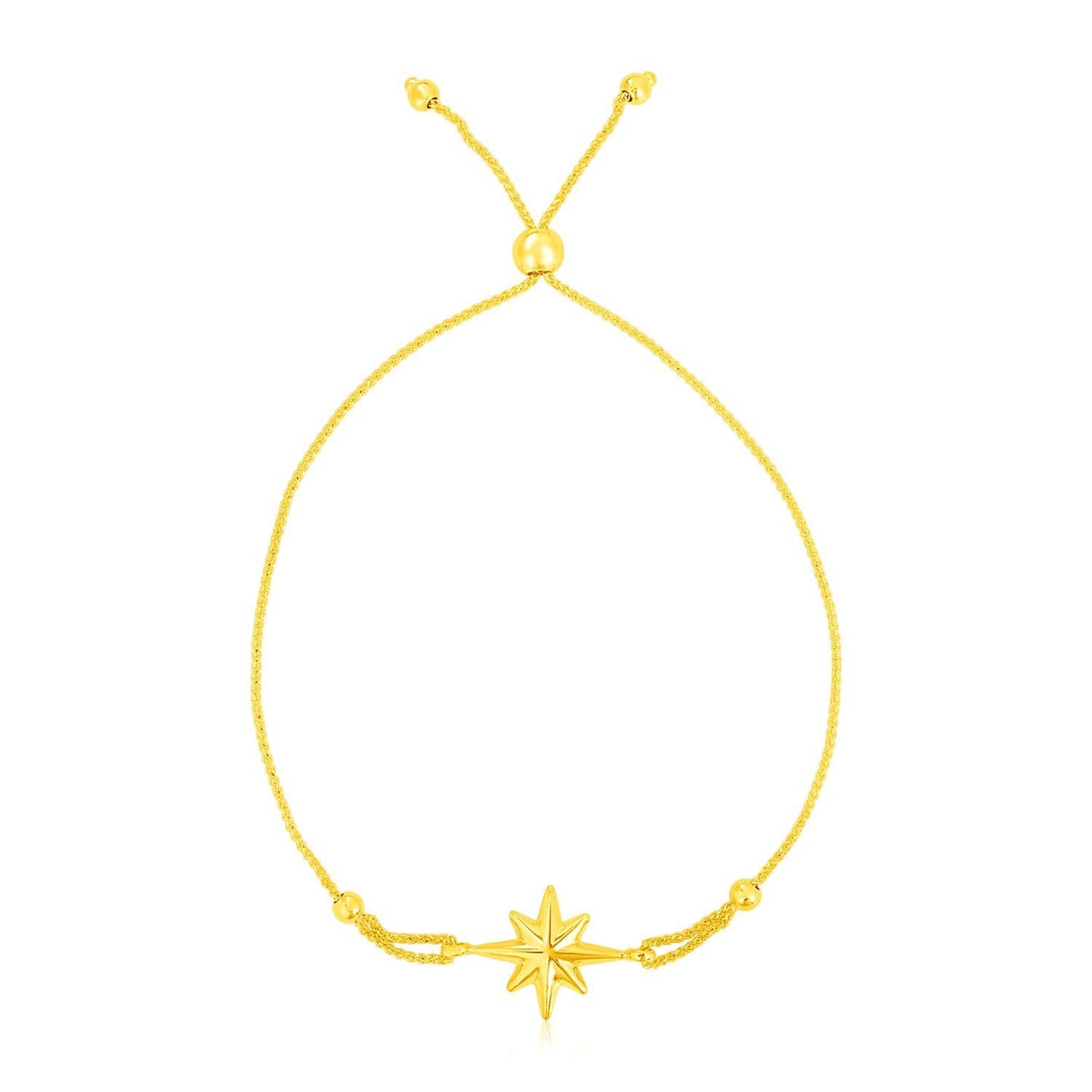 14k Yellow Gold Adjustable Star Bracelet