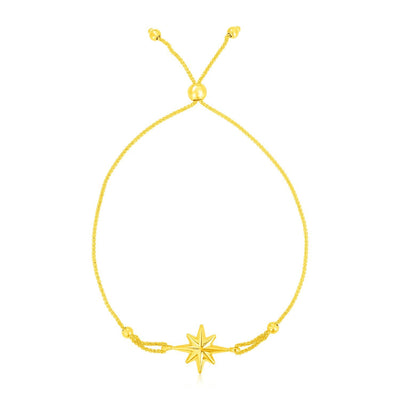 Pulsera Ajustable de Estrella en Oro Amarillo de 14k
