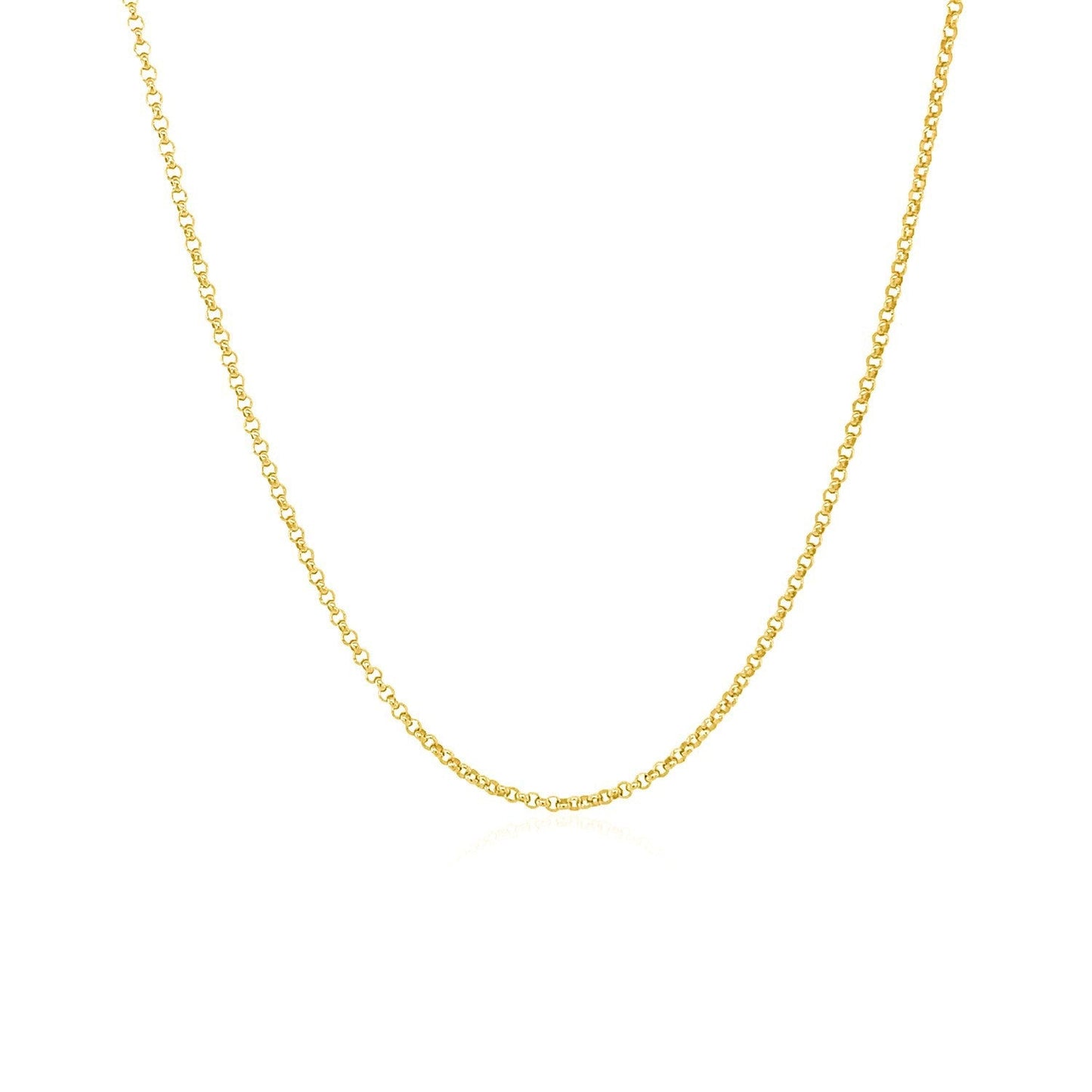 14k Yellow Gold Diamond Cut Rolo Chain - 1.1mm