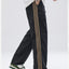 Men's Plus Size Drawstring Wide Leg Pants with Side Stripes