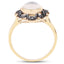 3.04 Carat White Moonstone & Black Diamond Sterling Silver Ring