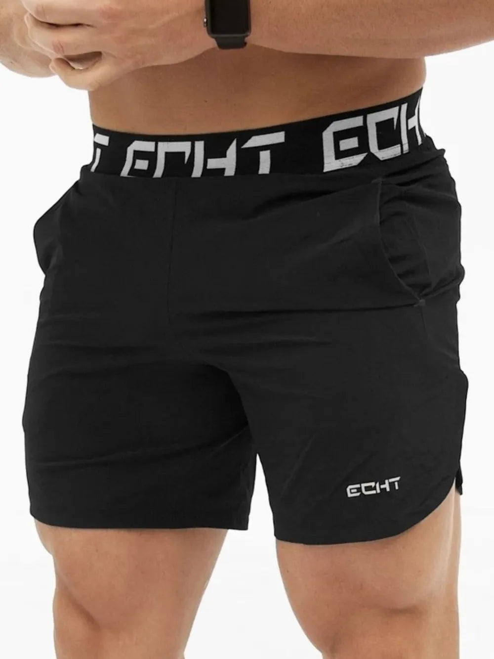 Pantalones Cortos Activos de Cintura Elástica para Hombre con Letras