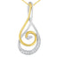 Collar de Pendiente Espira de Diamante en Espiral de Oro de Dos Tonos de 10K