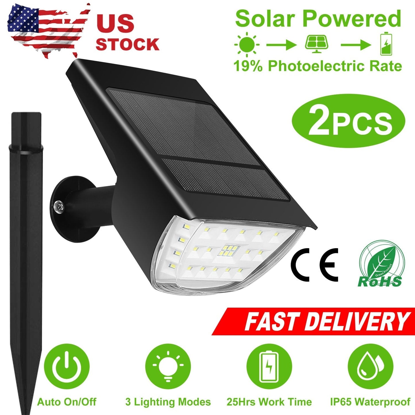 Focos Solares de Paisaje Solarek de 32 LEDs - Impermeables y Auto On/Off
