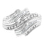 Bague de fiançailles en diamant cannelé en or blanc 10K - Taille 7
