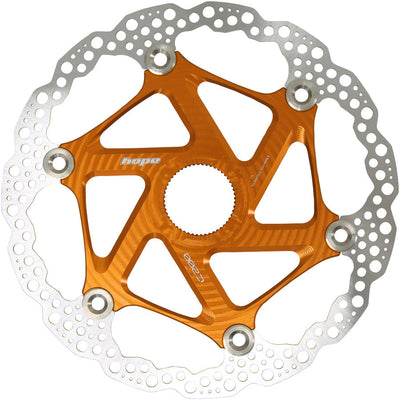 Hope MTB Floating Centre-Lock Disc Brake Rotor - 200mm Orange