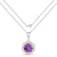 Colgante de amatista genuina de 1.87 quilates y diamantes en oro de 14K y plata esterlina