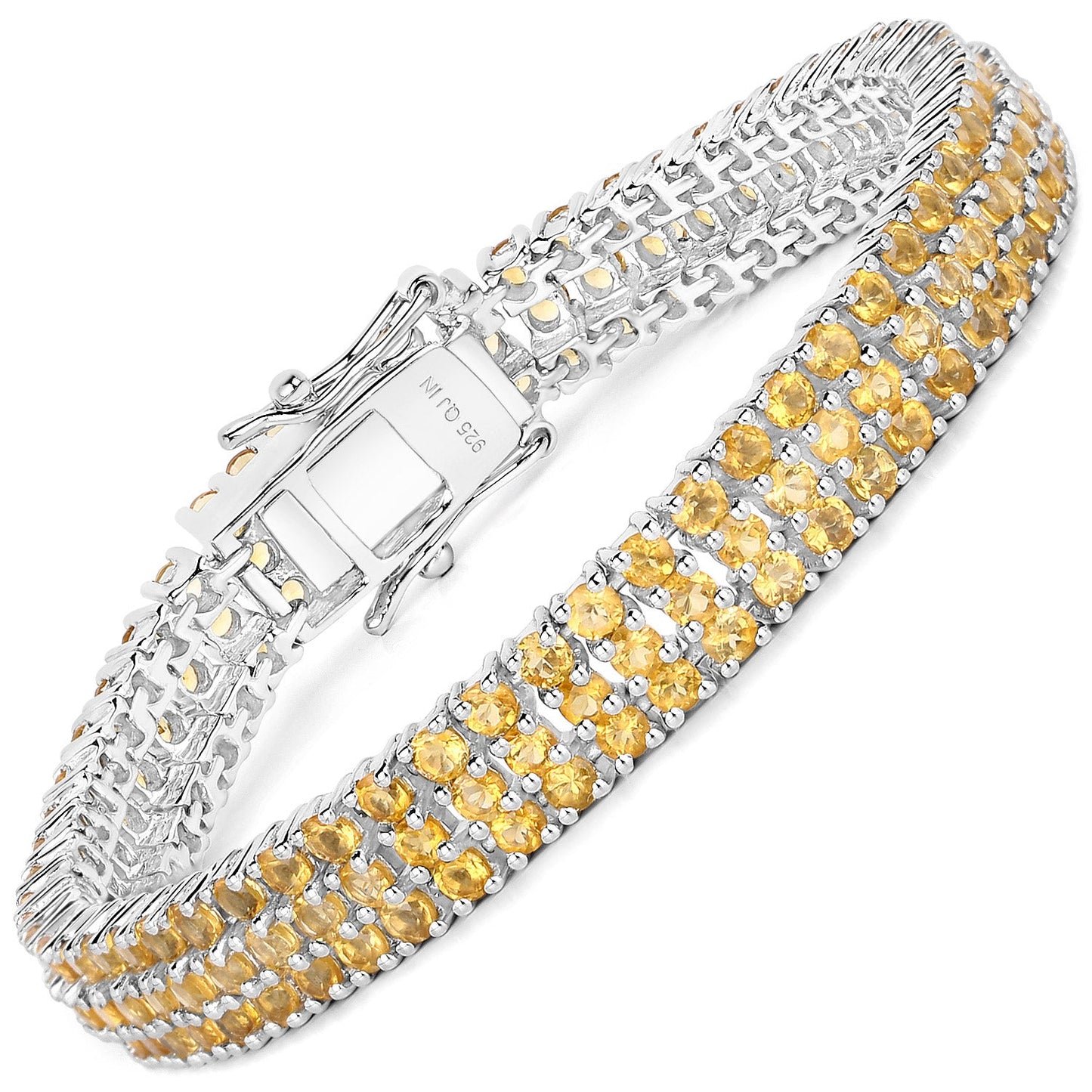 Bracelet en argent sterling de 11,12 carats en citrine véritable
